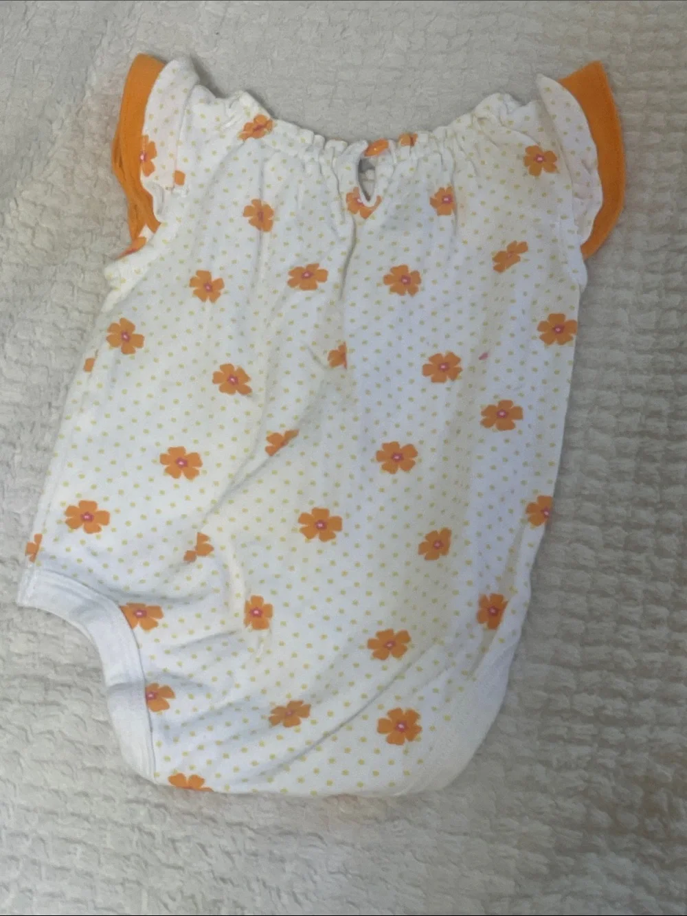 ❤️4 for $10 White & Orange Floral One-Piece 2 Pack/Set